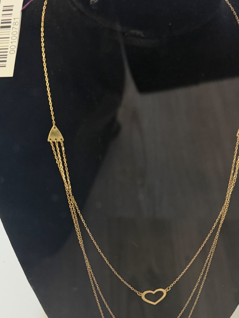 Gold Tone Layered Heart Pendant Necklace - Women Jewelry